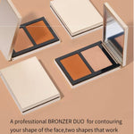 PRIVATE LABEL 50 piece, Wholesale Luxury PREMIUM quality, Bronzer Contour Compact Pressed Powder Duo (7 types)