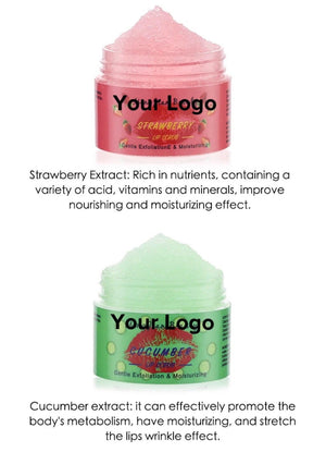 PRIVATE LABEL, Wholesale Luxury PREMIUM quality Moisturizing Strawberry/ Cucumber Lip Scrub