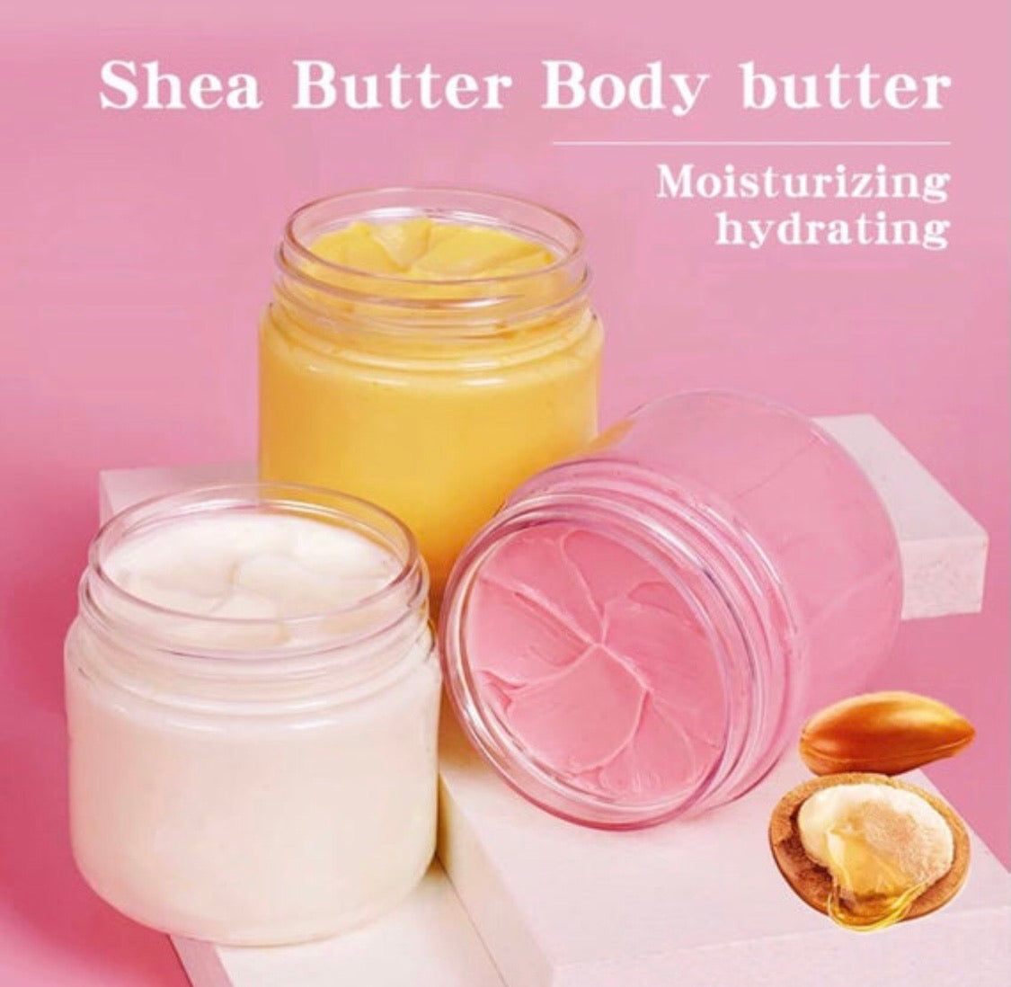 Wholesale 200ml, 10 Piece Whipped Body Butters 3 Type, (Vanilla, Coconut, Rose) Non Greasy, Brightening, Moisturizing,Hydrating (No Logo)