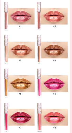 PRIVATE LABEL, 15ml Rose Gold  Wholesale Luxury PREMIUM quality pre-filled metallic liquid lipstick. 17 colours (Free Shipping)