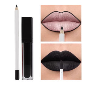 PRIVATE LABEL, Wholesale Luxury PREMIUM quality Nude matte liquid lipstick with matching lip liners makeup set. 12 colours (Free Shipping)