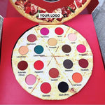 PRIVATE LABEL, 5000 pcs Wholesale Luxury PREMIUM quality Eyeshadow Vendor High Pigment Pressed Makeup, Pizza Theme (18 Shades)